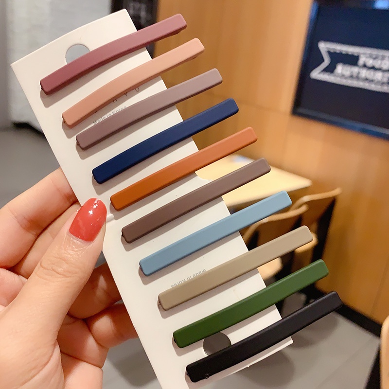 กิ๊บติดผม สีพื้น แบบเรียบง่าย สไตล์เกาหลี สําหรับผู้หญิง