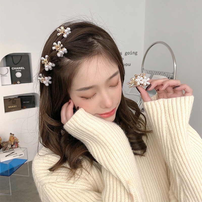กิ๊บติดผมประดับมุกสไตล์เกาหลีสําหรับผู้หญิง