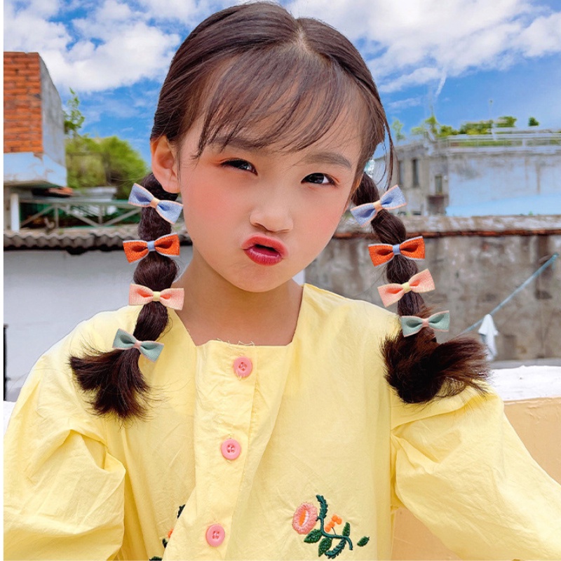 กิ๊บติดผมประดับโบว์แฟชั่นเกาหลีสําหรับเด็ก (ชุด 10 ชิ้น)