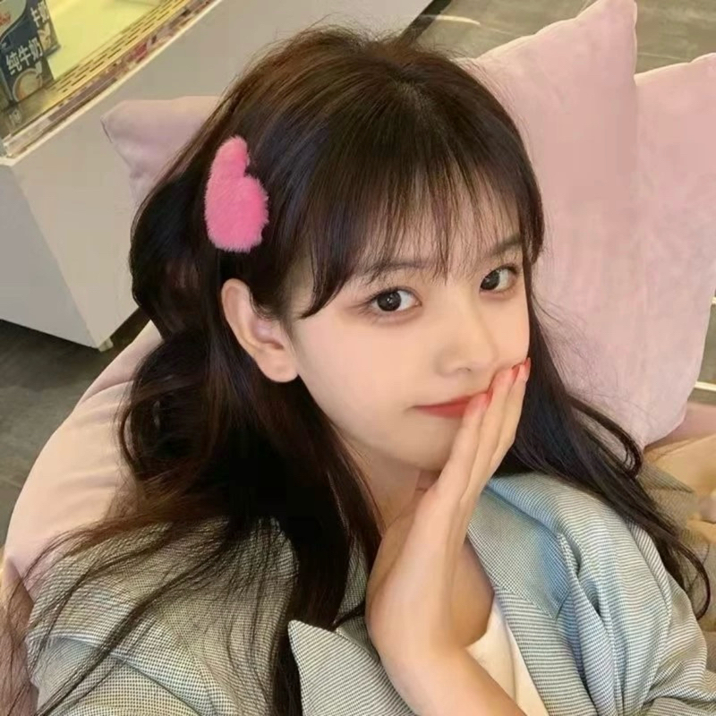 กิ๊บติดผมรูปหัวใจนุ่มนิ่มน่ารักสดใสสำหรับตกแต่งทรงผมธีมวาเลนไทน์