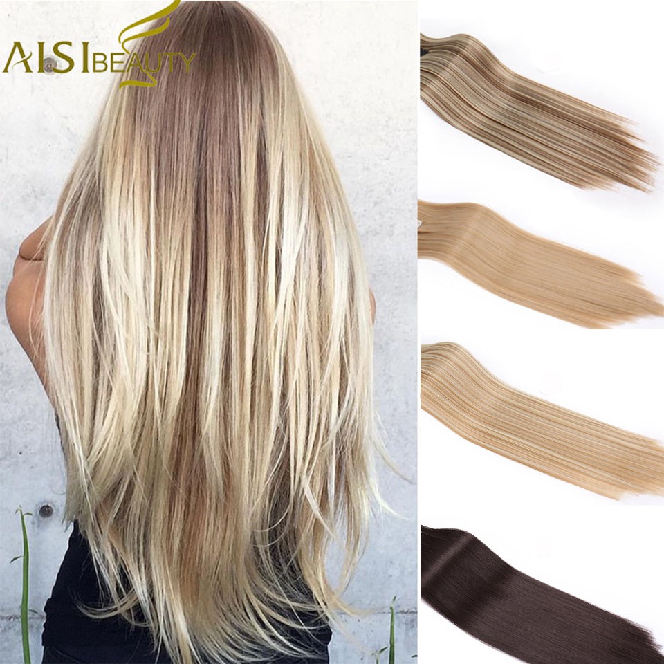 กิ๊บติดผมสังเคราะห์ ยาวตรง อุณหภูมิสูง 16 คลิป 20 สี