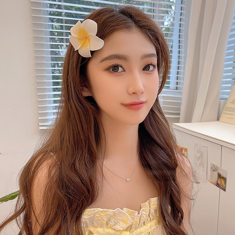 กิ๊บติดผมหน้าม้า ลายดอกไม้น่ารัก สไตล์เกาหลี แฟชั่นสําหรับผู้หญิง
