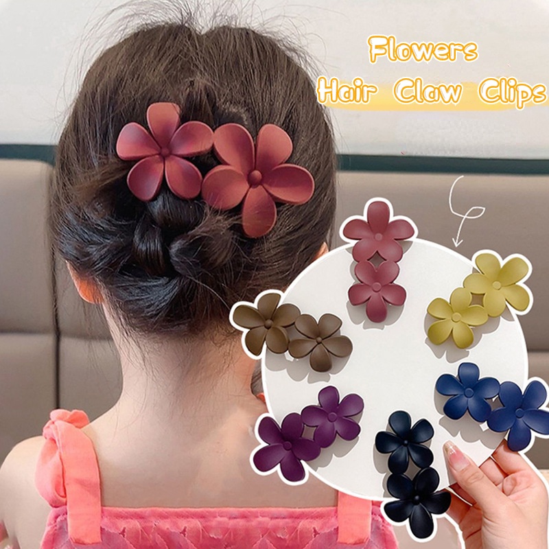 กิ๊บติดผมหางม้า ลายดอกไม้ สีพื้น แฟชั่นสําหรับผู้หญิง Y2K