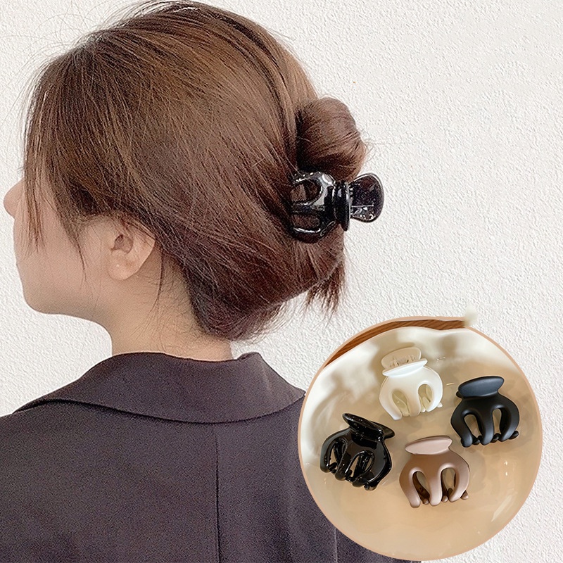กิ๊บติดผมอะคริลิค สีกาแฟ แบบเรียบง่าย แฟชั่นฤดูร้อน สไตล์เกาหลี สําหรับเด็กผู้หญิง