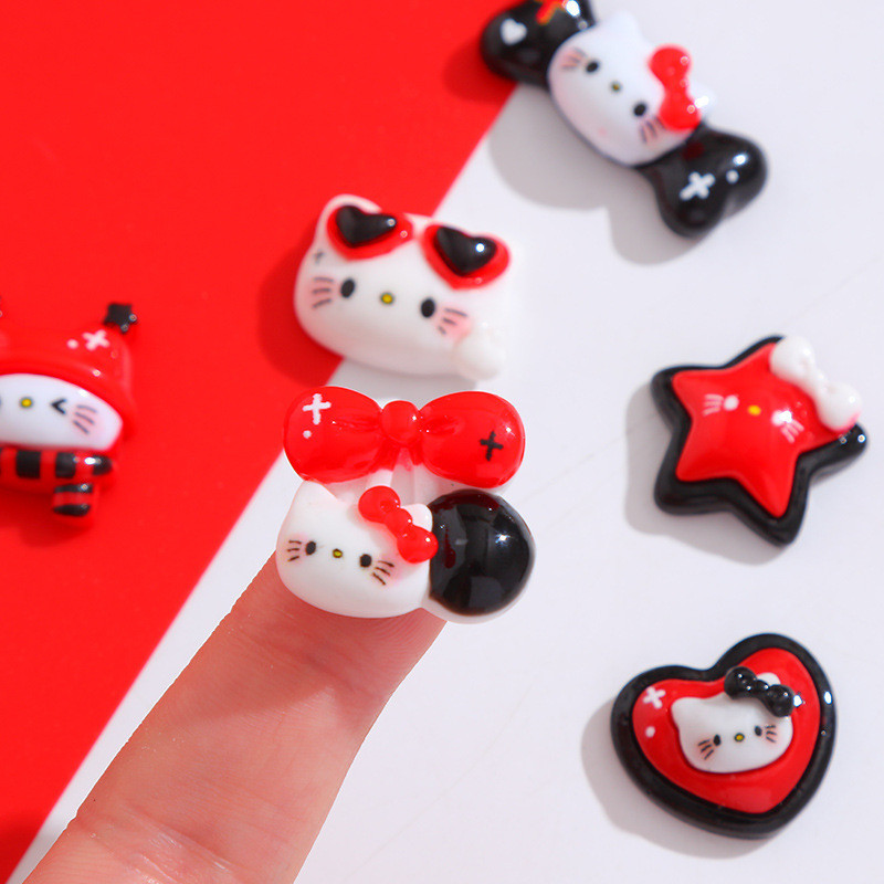 กิ๊บติดผมเรซิ่น ลายการ์ตูนแมว ประดับโบว์ แฮนด์เมด diy