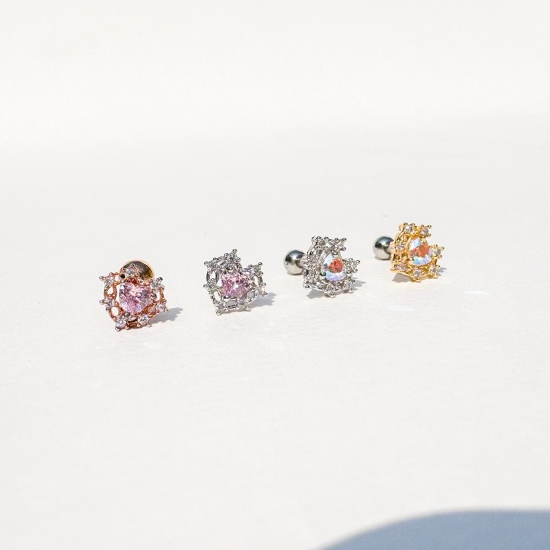 จิวต่างหูเกาหลี More Than Piercing: A162 Praline Heart