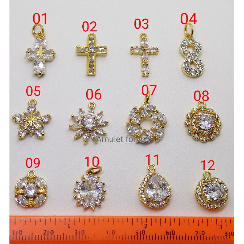 จี้ทอง 18k ฝังเพชร czแท้ (พร้อมห่วงกลม)​