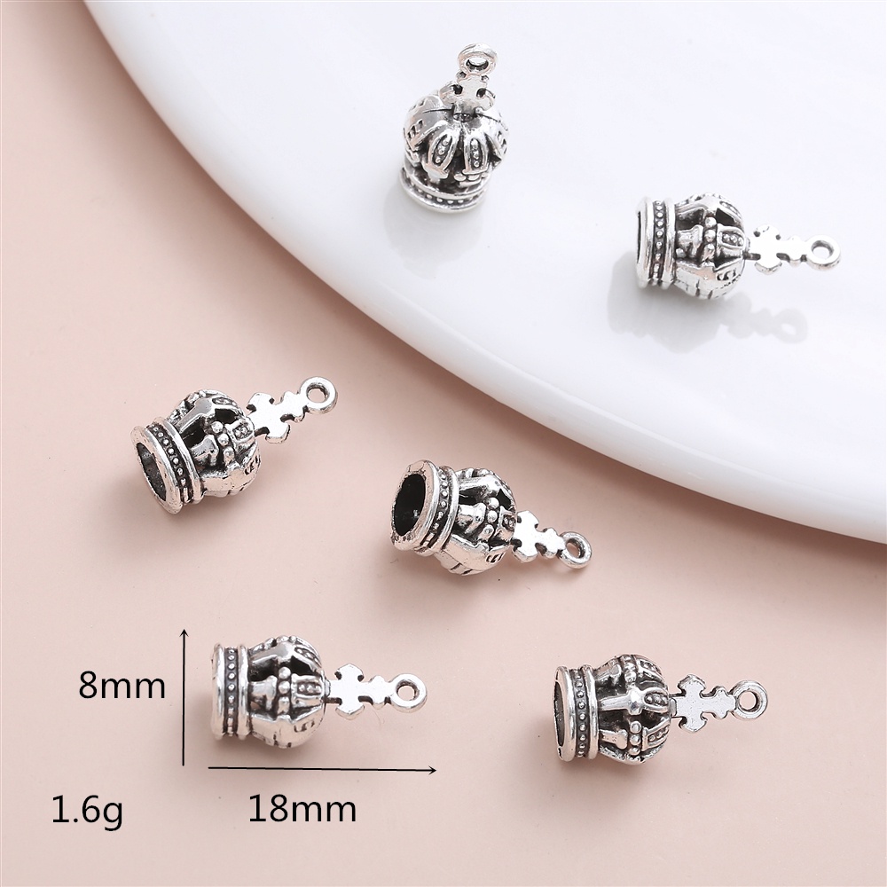 จี้รูปมงกุฎ สไตล์วินเทจ สําหรับทําเครื่องประดับ สร้อยคอ DIY จํานวน 20 ชิ้น ต่อชุด
