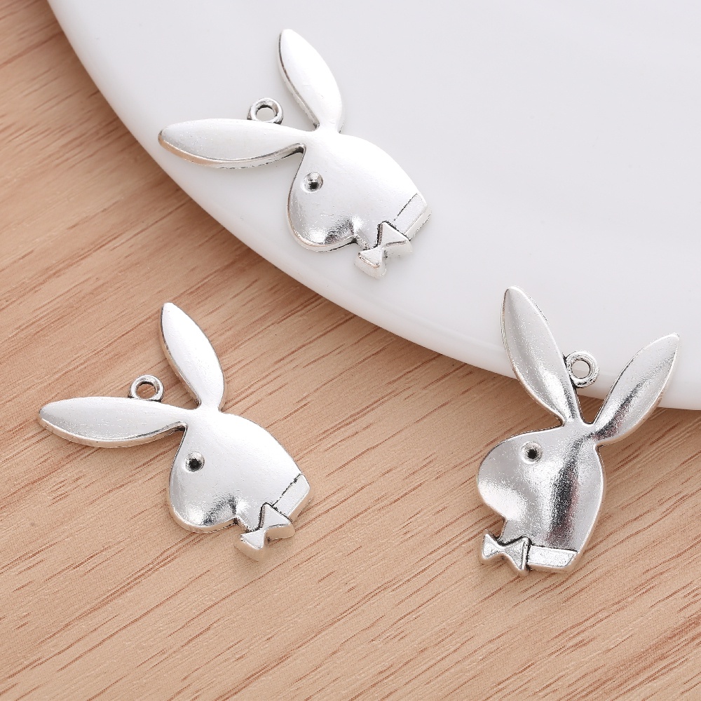 จี้สร้อยคอ ต่างหู รูปกระต่าย สวยหรู แฟชั่นสําหรับผู้หญิง DIY 5 ชิ้น