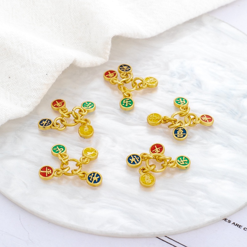 จี้แท็กทองแดง 18k เนื้อแมตต์ สีทอง 4 มม. สําหรับทําเครื่องประดับ สร้อยคอ สร้อยข้อมือ diy