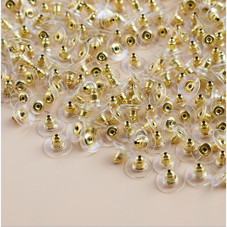 จุกยางปิดต่างหู สําหรับทําเครื่องประดับ DIY 100 ชิ้น/ล็อต