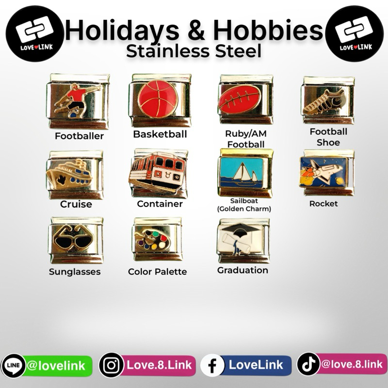 ชาร์มตกแต่งDIYกำไล Italian Charm [ Holiday&Hobbies ]