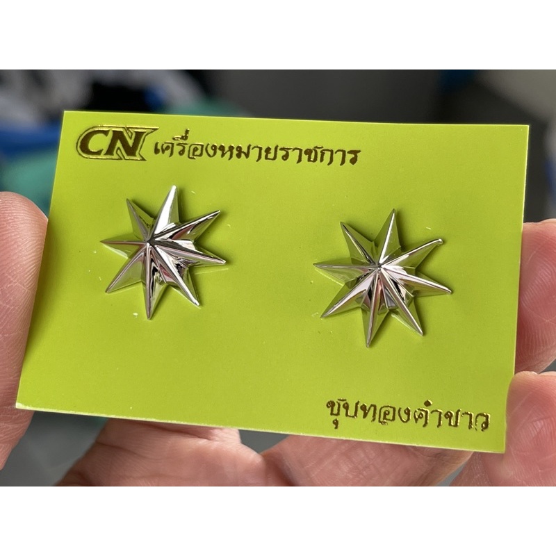ดาวร้อยตำรวจหญิง ชุบทองคำขาว หมุดเกลียว