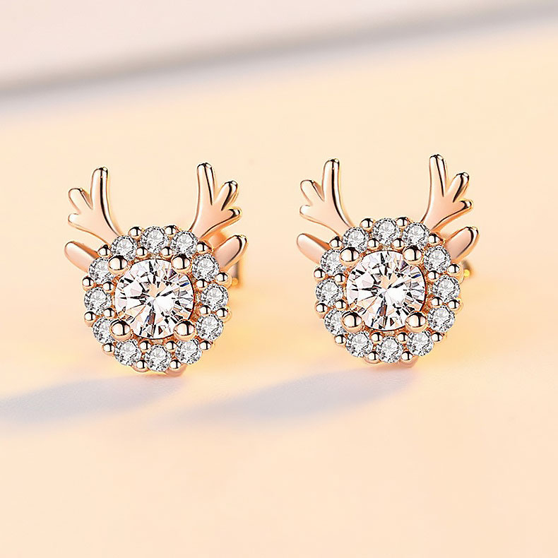 ต่างหู s925 earrings รุ่น กวางเรนเดียร์ Reindeer  ผู้หญิง ต่างหูแฟชั่น ของขวัญ เครื่องประดับ minimal