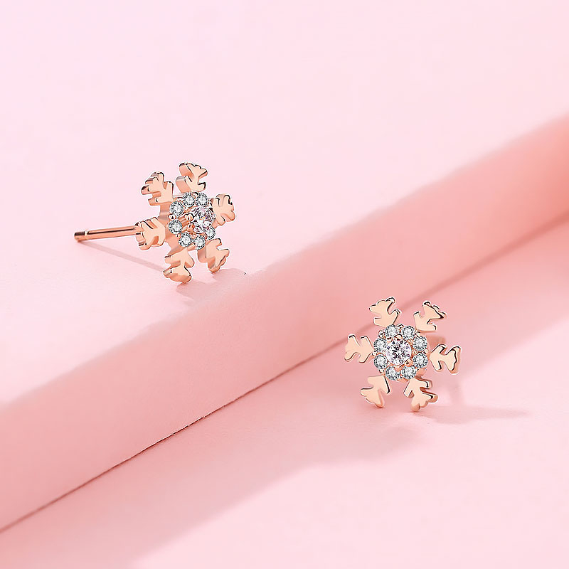 ต่างหู s925 earrings รุ่น เกล็ดหิมะ Snowflake ผู้หญิง ต่างหูแฟชั่น ของขวัญ เครื่องประดับ minimal