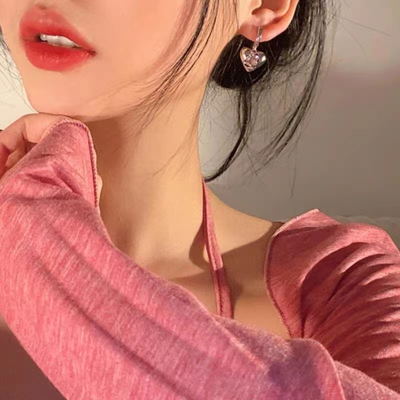 ต่างหู จี้เพทาย สีชมพู เหมาะกับฤดูร้อน สําหรับผู้หญิง
