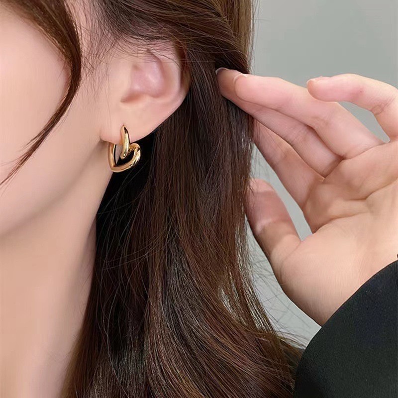 ต่างหู รูปหัวใจแฟชั่น ผู้หญิง เครื่องประดับ สไตล์เกาหลี AE62