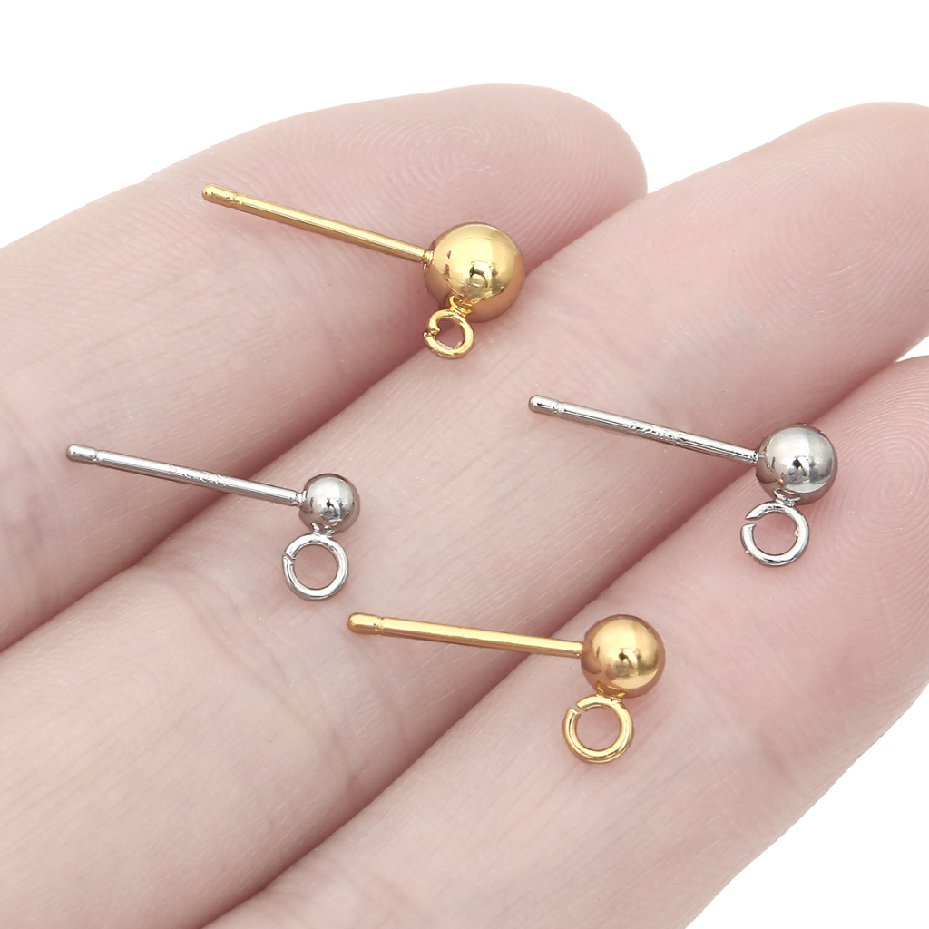 ต่างหูทองเหลือง ชุบทอง 14K 18K คุณภาพสูง สําหรับทําเครื่องประดับ DIY