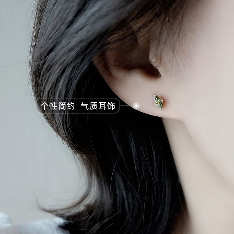 ต่างหูเงินแท้ เกรด s925 ชุบทอง 14k ขนาดเล็ก สวยหรู แบบเรียบง่าย สําหรับผู้หญิง