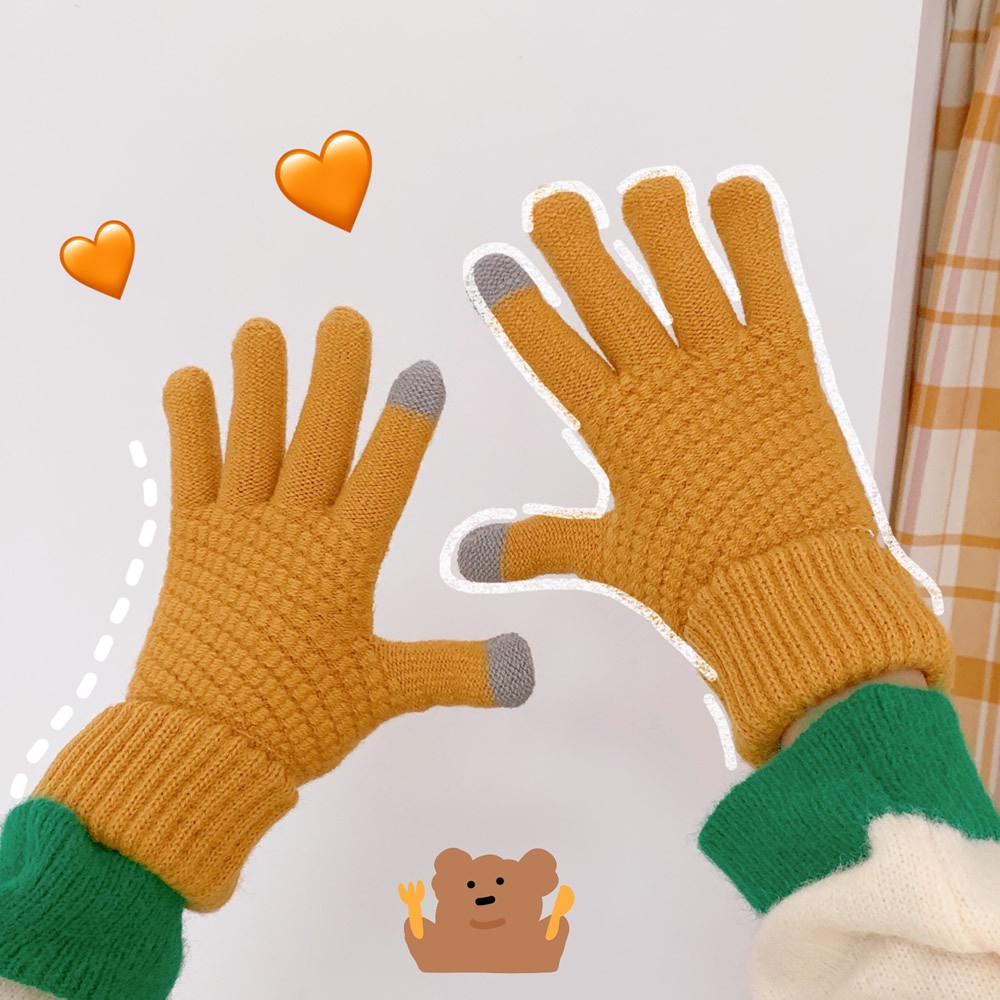 ถุงมือผ้าฟลีซกันหนาว well merry ทัชสกรีนมือถือได้ ให้ความอบอุ่น นุ่มนวล ใส่สบาย ผ้าคุณภาพดี