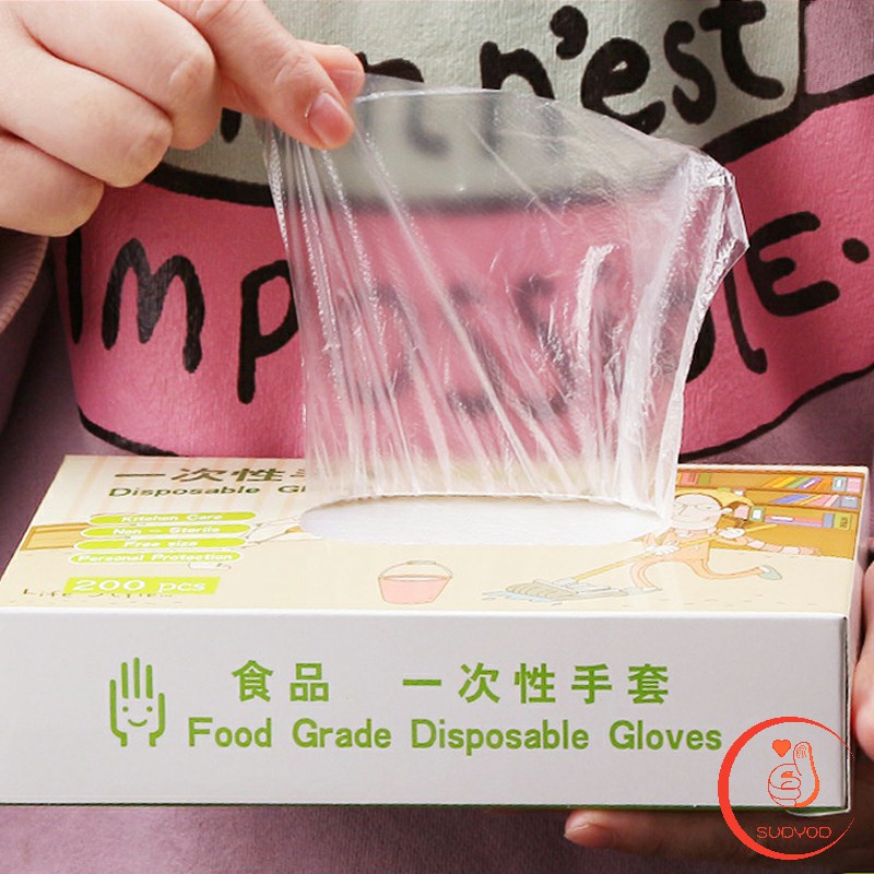 ถุงมือพลาสติก ถุงมือแบบใส  แบบใช้ครั้งเดียวทิ้ง PE disposable gloves