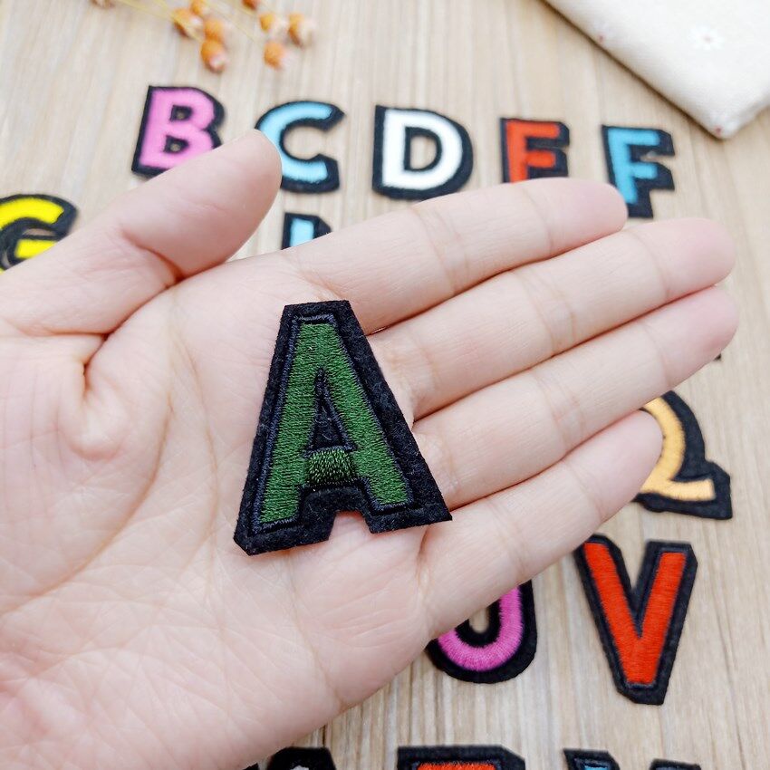 ถูกสุด   IOP 00 - ตัวรีด ตัวปัก กาวในตัว ตัวเลข 0 - 9 ตัวอักษร A - Z งาน DIY ตัวรีดติดผ้า รีดติดเสื้อ Iron on patches