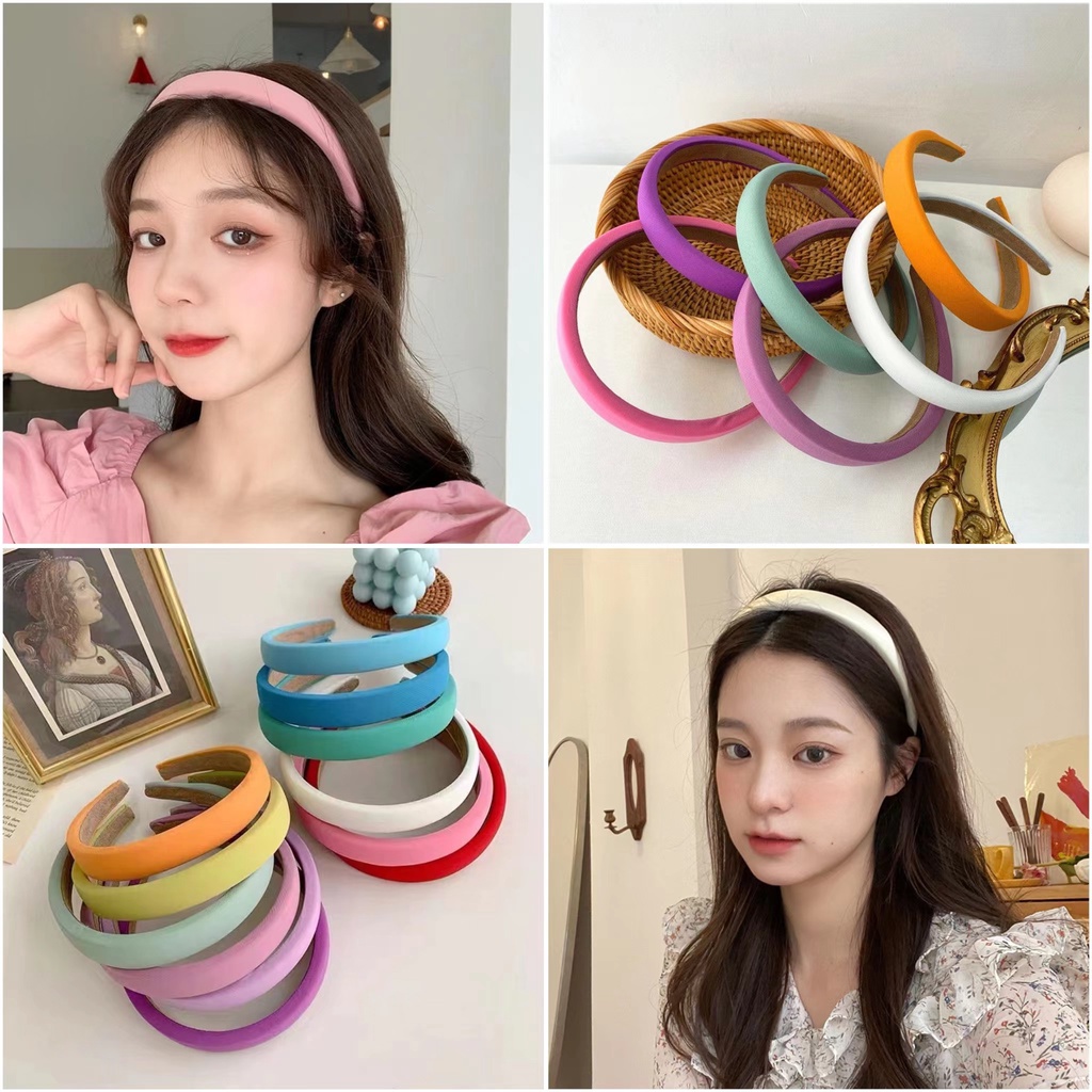 ที่คาดผม คาดผม วัสดุฟองน้ำ สีลูกกวาด สีสันสดใส ที่คาดผมเกาหลี มีสินค้าพร้อมส่ง