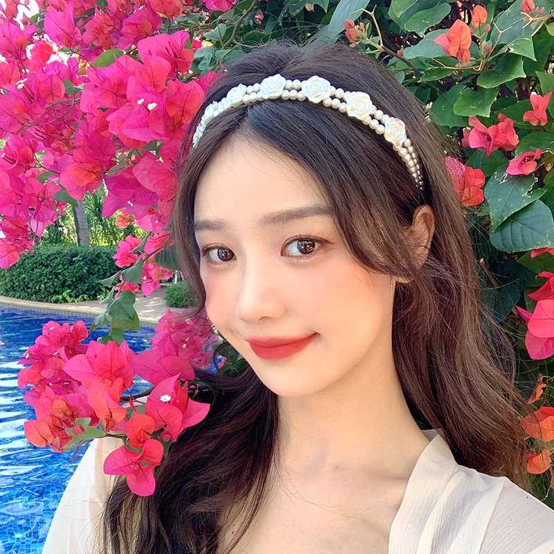 ที่คาดผม ประดับไข่มุก สไตล์เกาหลี เรโทร เหมาะกับฤดูร้อน สําหรับผู้หญิง 2022