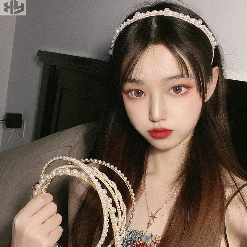 ที่คาดผม ประดับไข่มุก แฟชั่นยอดนิยม สไตล์เกาหลี