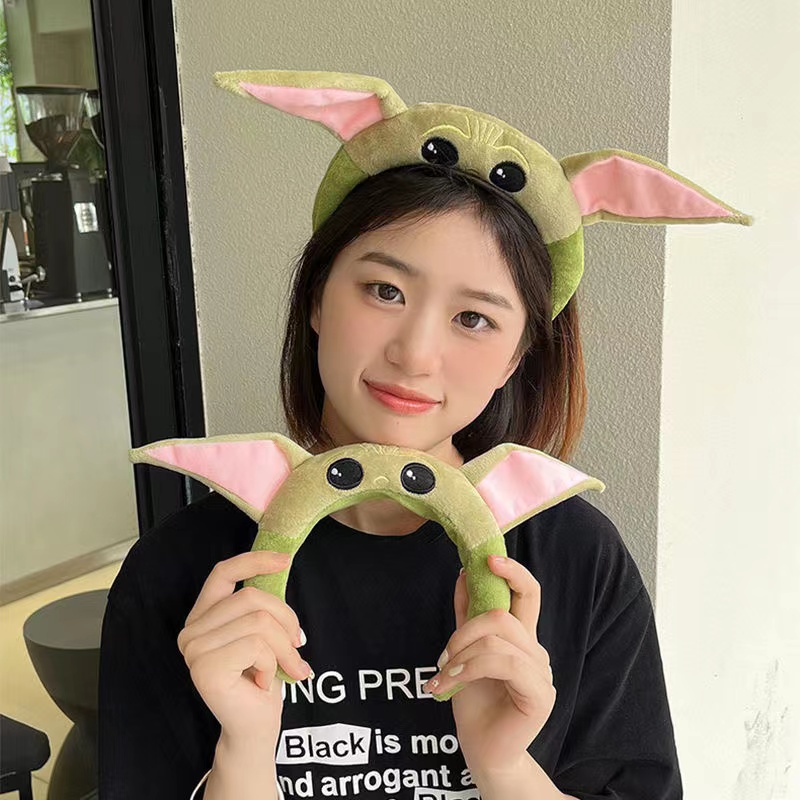 ที่คาดผม ผ้ากํามะหยี่ขนนิ่ม ลายการ์ตูน Yoda น่ารัก เครื่องประดับ สําหรับเด็กผู้หญิง 2022