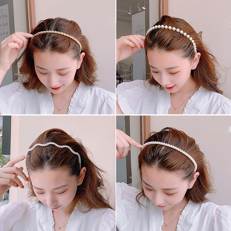 ที่คาดผมประดับมุกสําหรับผู้หญิง