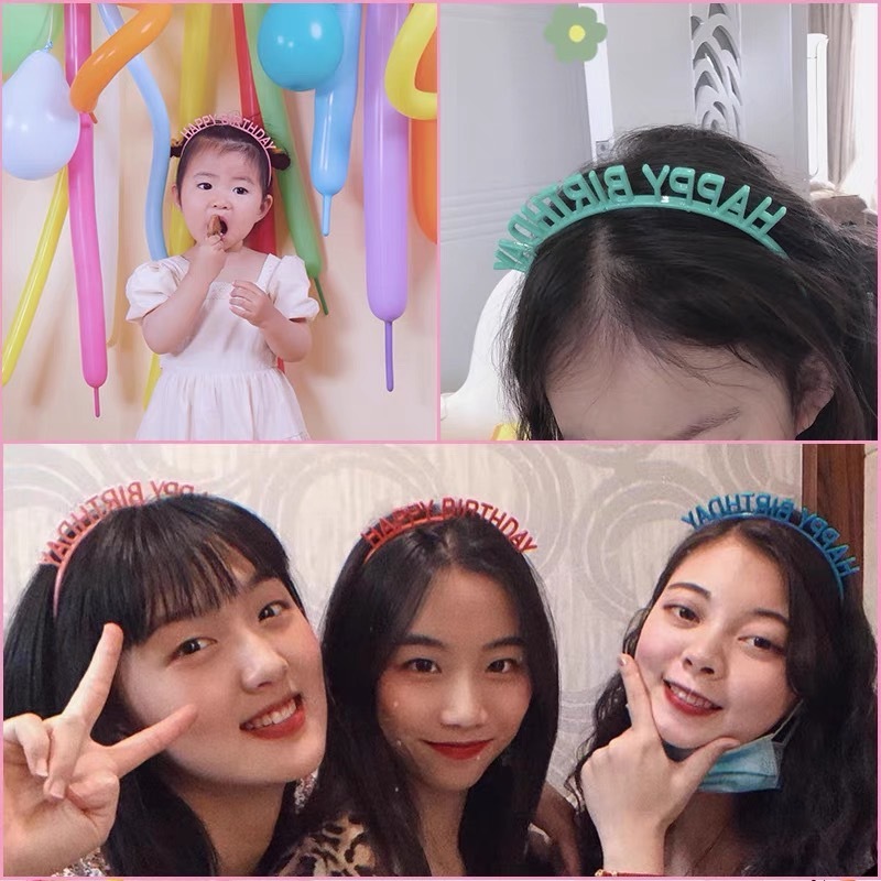 ที่คาดวันเกิด Happy Birthday สวยทุกสี มีหลาบแบบ พร้อมส่ง/ส่งไว