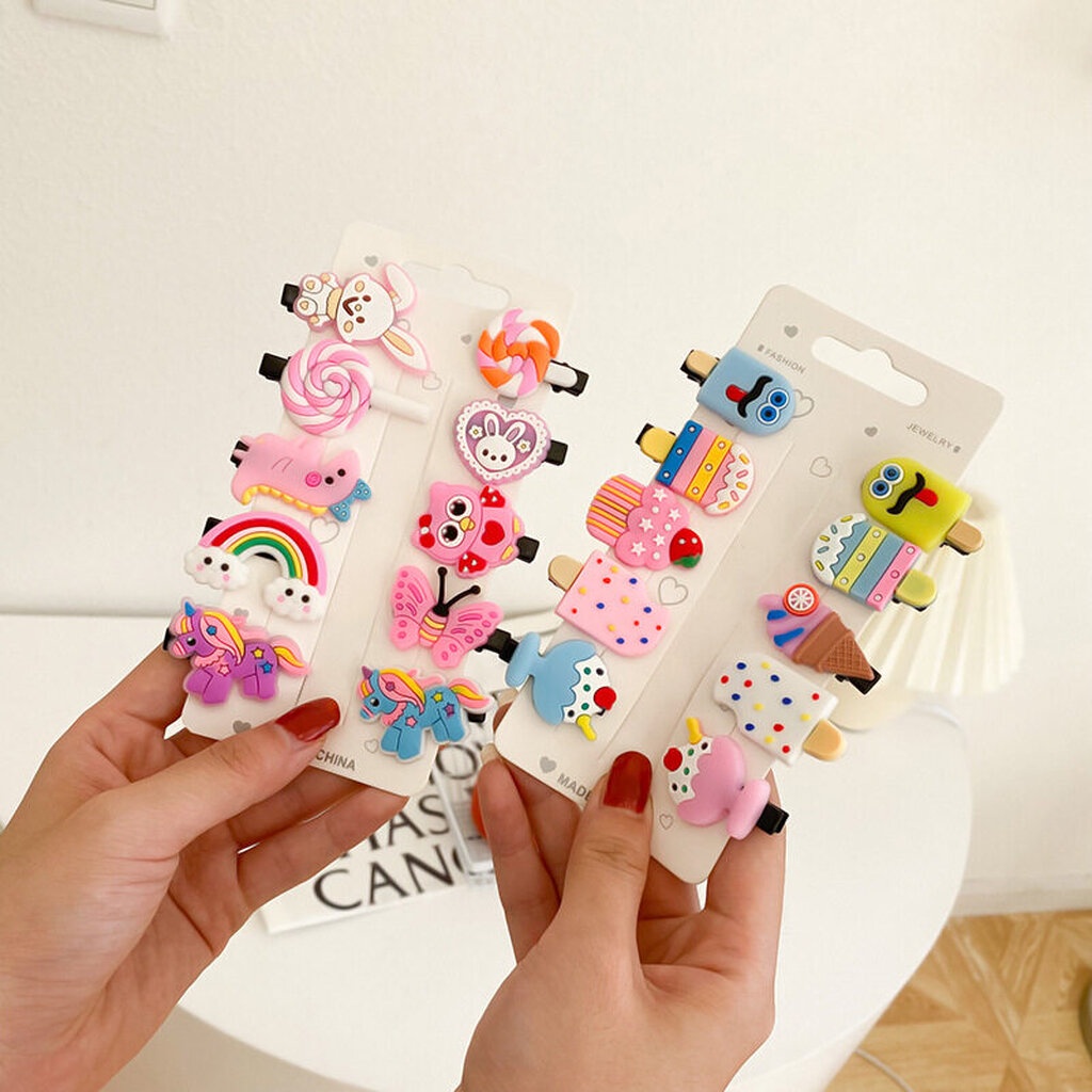 บ้านพลู แพ็ก 10 ชิ้น กิ๊บติดผม กิ๊บ น่ารัก สีสวย สดใส สำหรับเด็ก