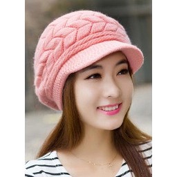 (พร้อมส่ง 6 สี)  หมวกไหมพรม หมวกกันหนาวสวยๆ  มี 6 สีจ้า