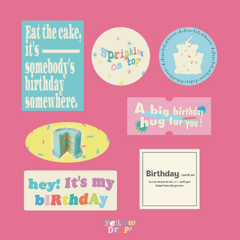 พร้อมส่ง birthday sticker set