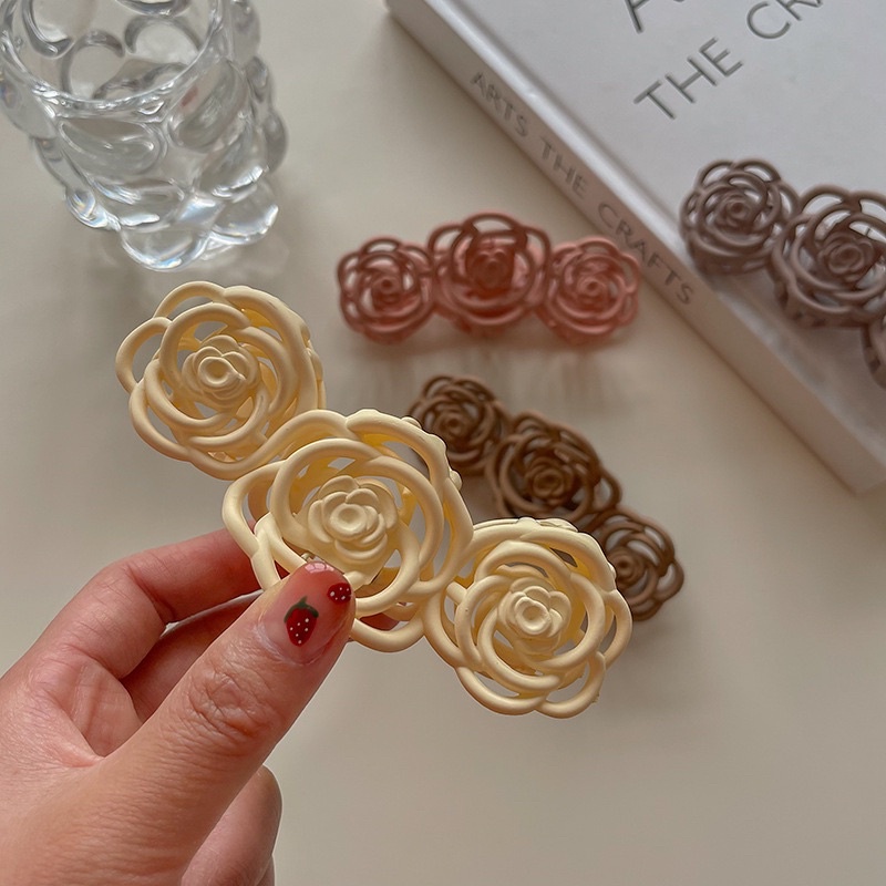 พร้อมส่ง  กิ๊บหนีบผมกุหลาบขนาด 11 cm