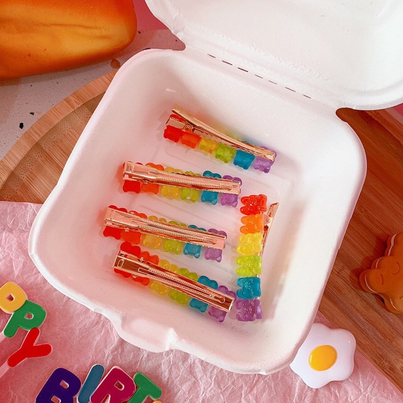 พร้อมส่ง กิ๊ฟติดผม กิ๊ฟติดผมหมี กิ๊ฟหมีเยลลี่ jelly bear กิ๊ฟสไตล์เกาหลี น่ารัก