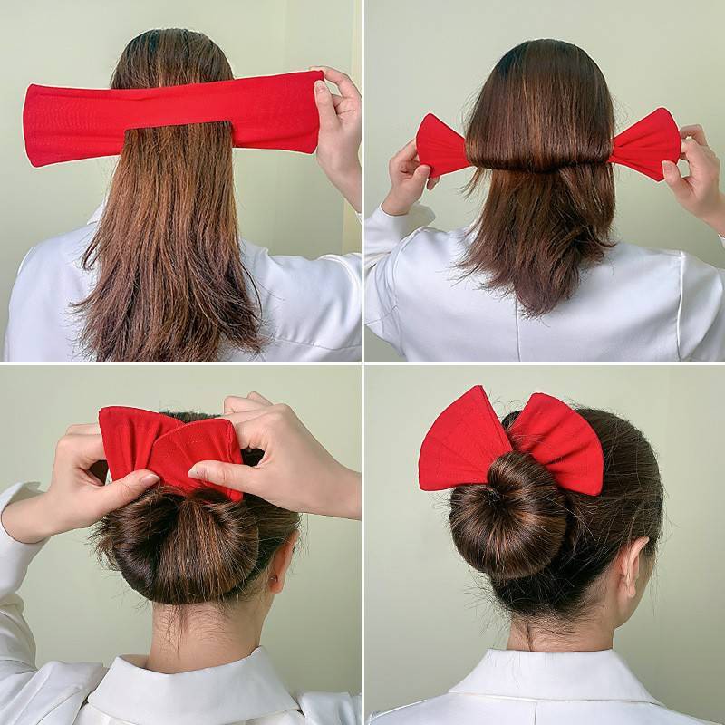 พร้อมส่ง  ผ้าผูกผมสไตล์เกาหลี โบว์ผูกผม เครื่องประดับผม ที่เกล้าผม
