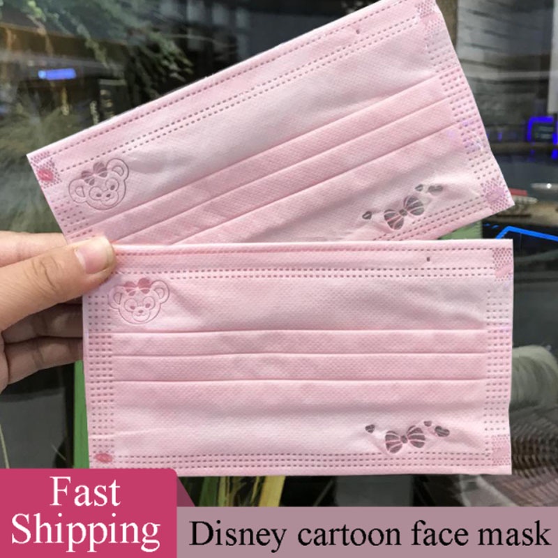พร้อมส่ง            ลายการ์ตูนน่ารัก สีพาสเทล มี 3 สี สีชมพู สีม่วง สีขาว ( 1แพ็ค 50ชิ้น )หนา