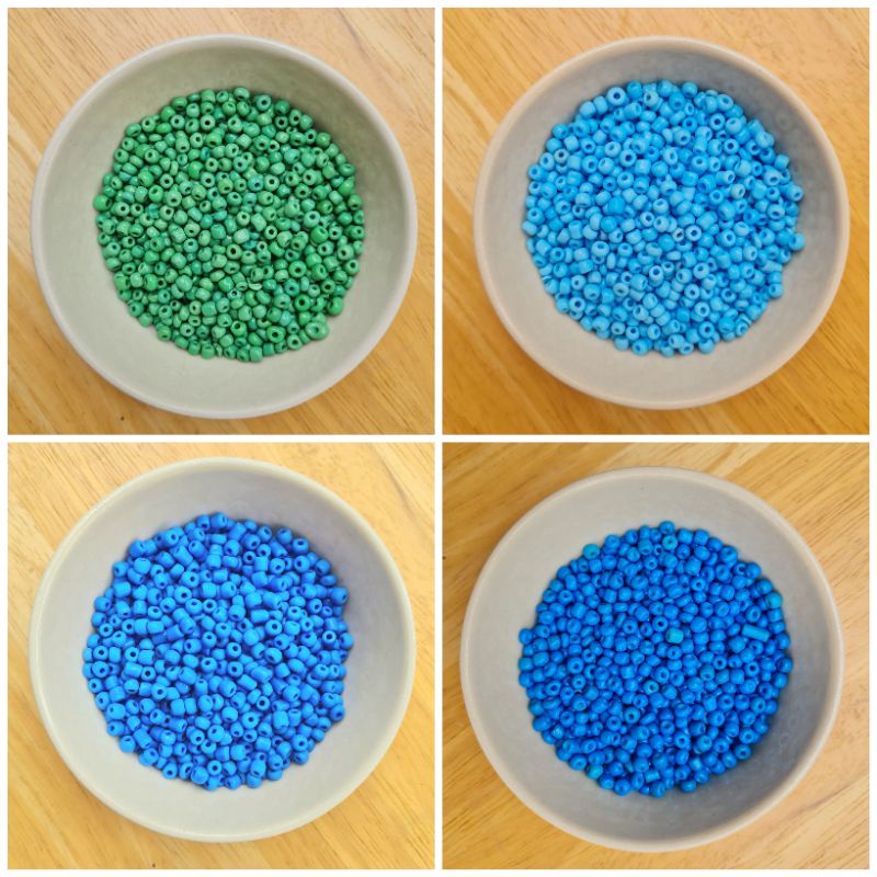 พร้อมส่ง  ลูกปัดเม็ดทรายสีด้าน 4mm น้ำหนัก 50 กรัม