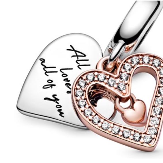 [พร้อมส่ง สินค้าแท้  ] Pandora Sparkling Freehand Heart Dangle Charm
