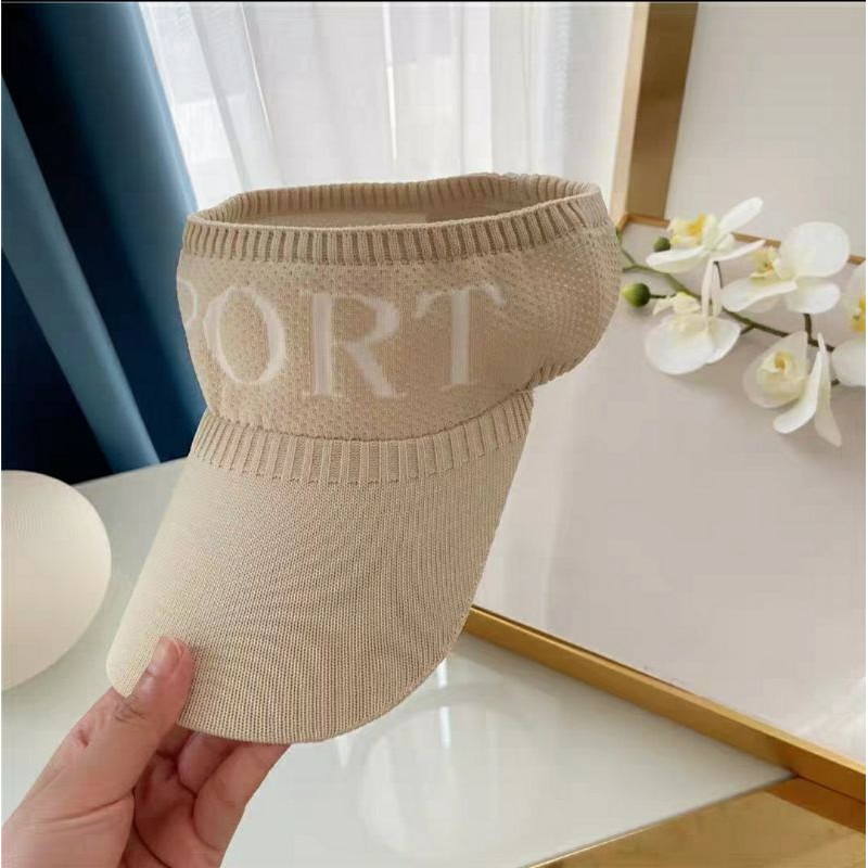 [พร้อมส่ง] หมวกผู้ใหญ่ครึ่งหัวไตล์เกาหลี หมวกเปิดหัวกันแดดสำหรับผู้หญิง ลาย SPORT