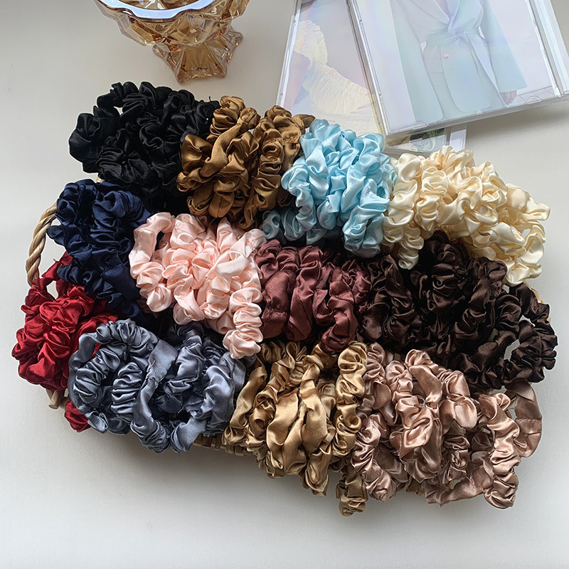 [พร้อมส่ง] อุปกรณ์ทําผมยางรัดผมซาตินยืดหยุ่นสําหรับผู้หญิง 3 ชิ้น #Shopee17