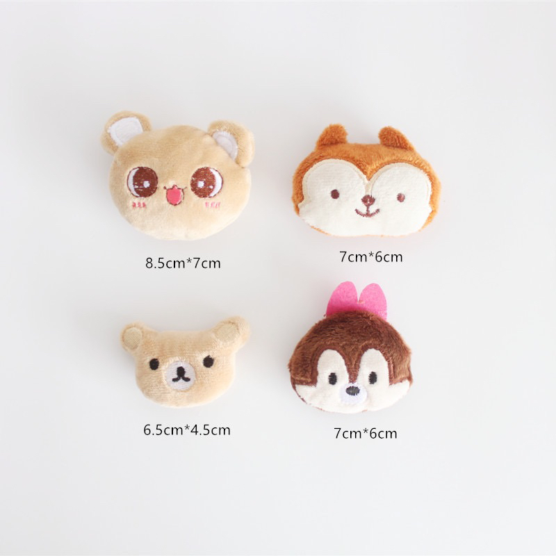 ((พร้อมส่ง)) เข็มกลัดตุ๊กตาติดกระเป๋า กระรอก หมี กระต่าย