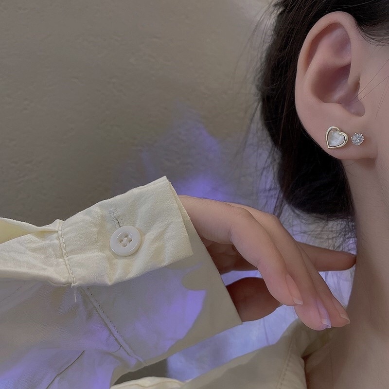 พร้อมส่งค่ะ ชุดเซ็ตต่างหูหัวใจ3คู่3แบบน่ารักสุดๆ #E0002