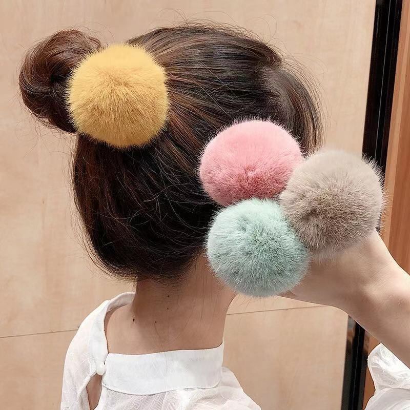 พร้อมส่ง‼ ยางรัดผม ยางมัดผม ปอมปอม ขนมิงค์เทียม ยางรัดผมปุยน่ารัก