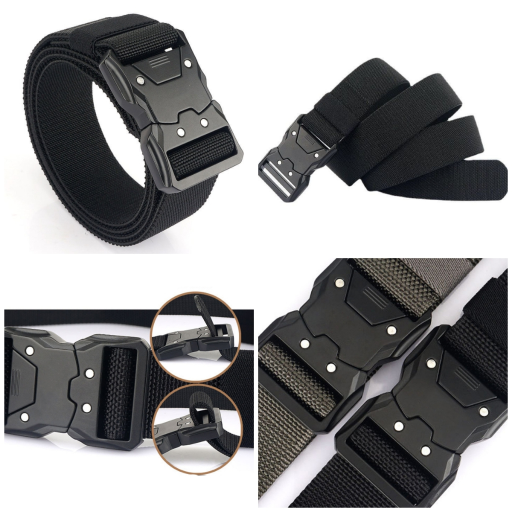 พร้อมส่ง️เข็มขัดผู้ชาย ทหาร  ขนาด3.8cm ความยาว 130cm หัวเหล็ก แข็งแรง เข็มขัดปลดไว Tactical Belt （p59）