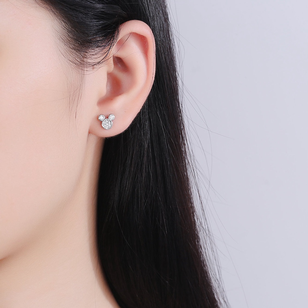 [พร้อมใบรับรอง Gra] ต่างหูเพชร สีขาว ทอง 18K คลาสสิก