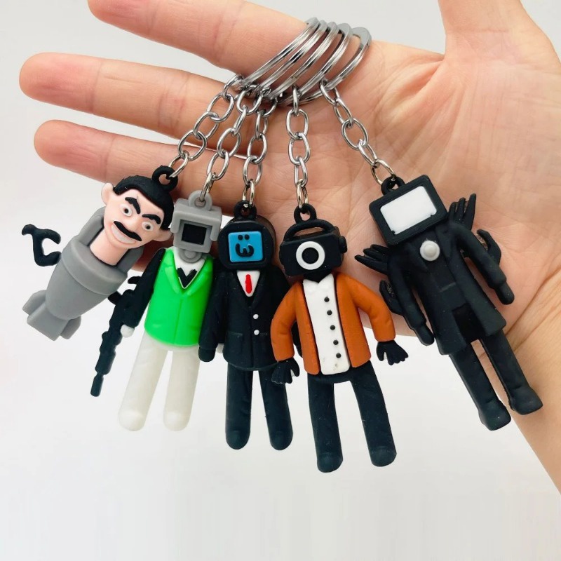 พวงกุญแจ PVC จี้รูปอนิเมะ Skibidi Dop ตลก เครื่องประดับ สําหรับผู้ชาย และผู้หญิง