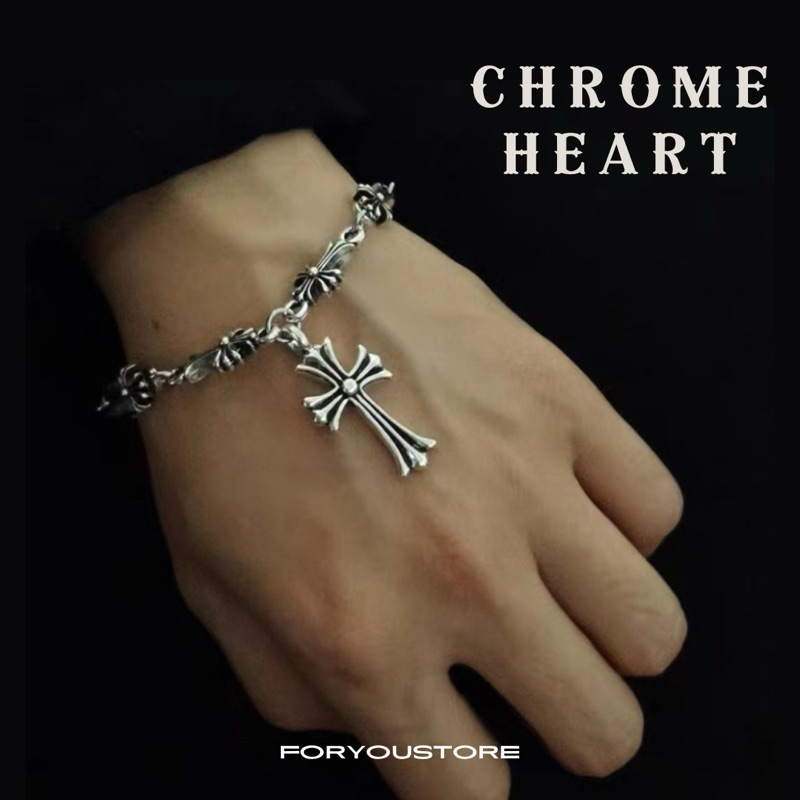 ฟรีกล่อง  กำไล CHROME HEAETS ⚜️โคมฮาร์ท ⚜️ Chrome Hearts ♥️ มีหลายแบบ